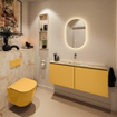 MONDIAZ TURE-DLUX 120cm toiletmeubel Ocher. EDEN wastafel Frappe positie midden. Zonder kraangat. SW1102913