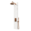 BRAUER Copper Edition thermostatisch douchepaneel - 2 functies - calacatta gold SET 01 - 20cm hoofddouche - gebogen muurarm - staaf handdouche - wandaansluitbocht - doucheslang - koper geborsteld PVD SW925590