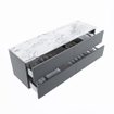 MONDIAZ VICA-DLUX Badkamermeubelset - 150cm - onderkast plata - 4 lades - inbouw wastafel cloud rechts - 1 kraangat - 60cm hoge versie - glace SW1088404