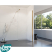 FugaFlow Eccelente Vetro inloopdouche badkamer - 70x200cm - mat glas - wandarm - geborsteld koper SW1125009