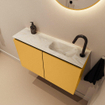 MONDIAZ TURE-DLUX 80cm toiletmeubel Ocher. EDEN wastafel Ostra positie rechts. Met 1 kraangat. SW1104996