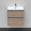 Duravit D-Neo wastafelonderkast 63.4x62.5x45.2cm 2 lades Eiken (terra) Mat SW641021