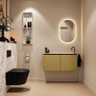 MONDIAZ TURE-DLUX 100cm toiletmeubel Oro. EDEN wastafel Glace positie rechts. Met 1 kraangat. SW1103435