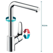 Hansgrohe Focus keukenkraan met rechte hoge uitloop chroom GA33662