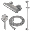 Brauer Chrome Edition Douchekraan opbouw - glijstang - 1 functie - 2 gladde knoppen - handdouche rond 3 standen - chroom SW715496