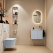 MONDIAZ TURE-DLUX 60cm toiletmeubel Clay. EDEN wastafel Glace positie rechts. Met 1 kraangat. SW1103202