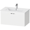 Duravit XBase Wastafelonderkast 80x47.5x44cm 1 lade Standaard greep met softclose spaanplaat Grafiet Mat SW420916