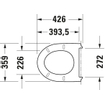 Duravit DuraStyle Basic WC-zitting 36.9x43.3x4.2cm compact met softclose met quickrelease Kunststof wit SW472394