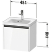 Duravit Ketho 2 wastafelonderbouwkast met 1 lade 48.4x37.5x44cm met greep antraciet basalt mat SW772207