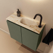 MONDIAZ TURE-DLUX 60cm toiletmeubel Army. EDEN wastafel Frappe positie rechts. Met 1 kraangat. SW1102648
