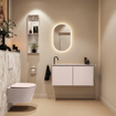 MONDIAZ TURE-DLUX 100cm toiletmeubel Rosee. EDEN wastafel Glace positie links. Met 1 kraangat. SW1103488