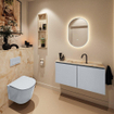 MONDIAZ TURE-DLUX 100cm toiletmeubel Clay. EDEN wastafel Frappe positie midden. Met 1 kraangat. SW1102714