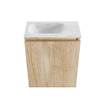 MONDIAZ TURE-DLUX 40cm toiletmeubel Washed Oak. EDEN wastafel Opalo positie links. Zonder kraangat. SW1104630