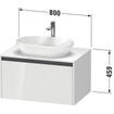 Duravit Ketho 2 wastafelonderbouwkast incl. consoleplaat met 1 lade 80x55x45.9cm met handgreep antraciet eiken terra mat SW773004
