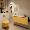 MONDIAZ TURE-DLUX 120cm toiletmeubel Ocher. EDEN wastafel Ostra positie links. Zonder kraangat. SW1104957