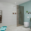 FugaFlow Eccelente Vetro inloopdouche badkamer - 90x200cm - rookglas - wandarm - gunmetal - SW1125212