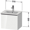 Duravit D-Neo wastafelonderkast 51x44x40.2cm 1 lade Eiken (terra) Mat SW641077