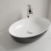Villeroy & Boch Artis opzetwastafel ovaal 61x41x12.5cm zonder kraangat zonder overloop coal black SW68832