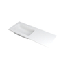 INK Faktor wastafel - 120x45x1.5cm - 1 wasbak links - 1 kraangat - polystone wit mat SW207280