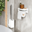 Umbra Flex toiletrolhouder - 16x11x8cm - met legplank - zelfklevend - ABS Wit SW928302