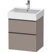 Duravit D-Neo wastafelonderkast 58.4x62.5x44.2cm 2 lades Basalt Mat SW641154