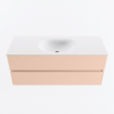 MONDIAZ VICA Badkamermeubelset - 120cm - onderkast rosee- 2 lades - wastafel moon midden - 1 kraangat - 60cm hoge versie - talc SW1080353