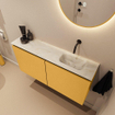 MONDIAZ TURE-DLUX 100cm toiletmeubel Ocher. EDEN wastafel Ostra positie rechts. Zonder kraangat. SW1104968