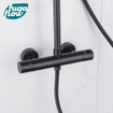 FugaFlow Efficiente Sobrado regendouche met thermostaat hoofddouche 30cm handdouche 3 standen zwart 110cm SW1123804
