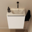 MONDIAZ TURE-DLUX 40cm toiletmeubel Talc. EDEN wastafel Ostra positie rechts. Zonder kraangat. SW1104631
