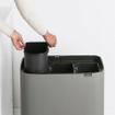 Brabantia Bo Touch Bin Afvalemmer - 3x11 liter - 3 kunststof binnenemmers - mineral concrete grey SW1117527