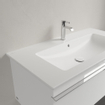 Villeroy & Boch Venticello meubelwastafel met wasbak midden 1 kraangat doorgestoken 100x50cm (geschikt voor 3 kr.gaten) met overloop Ceramic+ stone white SW209629