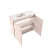 MONDIAZ TURE-DLUX 60cm toiletmeubel Rosee. EDEN wastafel Frappe positie links. Zonder kraangat. SW1102935