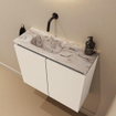 MONDIAZ TURE-DLUX 60cm toiletmeubel Talc. EDEN wastafel Glace positie links. Zonder kraangat. SW1103174