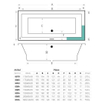 Xenz Society ligbad - 170x75cm - met overloop - zonder afvoer - Acryl Ebony mat OUTLETSTORE STORE36463