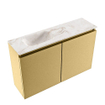 MONDIAZ TURE-DLUX 80cm toiletmeubel Oro. EDEN wastafel Frappe positie links. Met 1 kraangat. SW1102927