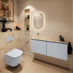 MONDIAZ TURE-DLUX 120cm toiletmeubel Clay. EDEN wastafel Frappe positie links. Zonder kraangat. SW1102706