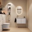 MONDIAZ TURE-DLUX 80cm toiletmeubel Linen. EDEN wastafel Glace positie links. Met 1 kraangat. SW1103363