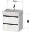 Duravit Ketho 2 wastafelonderbouwkast met 2 laden 58.4x46x54.9cm met grepen antraciet betongrijs mat SW772667