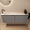 MONDIAZ TURE-DLUX 120cm toiletmeubel Smoke. EDEN wastafel Glace positie links. Met 1 kraangat. SW1103617