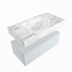 MONDIAZ ALAN - DLUX Badkamermeubelset - 90cm - onderkast - Clay - 1 lade - vrijhangende wastafel - wasbak midden - 0 kraangaten - Glace SW806199