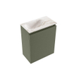 MONDIAZ TURE-DLUX 40cm toiletmeubel Army. EDEN wastafel Frappe positie links. Met 1 kraangat. SW1102673