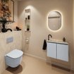 MONDIAZ TURE-DLUX 60cm toiletmeubel Clay. EDEN wastafel Ostra positie links. Met 1 kraangat. SW1104754