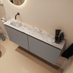 MONDIAZ TURE-DLUX 120cm toiletmeubel Smoke. EDEN wastafel Glace positie links. Zonder kraangat. SW1103578