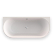 Plieger Kansas Halfvrijstaand bad - 180x80x60cm - met waterinlaat - met af- en overloopgarnituur - met poten - acryl - mat wit SW1027459