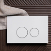 QeramiQ Push Metal Bedieningsplaat - voor Geberit UP320 inbouwreservoir - dualflush - ronde knoppen - metaal wit mat SW706190