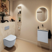MONDIAZ TURE-DLUX 40cm toiletmeubel Clay. EDEN wastafel Ostra positie rechts. Zonder kraangat. SW1104774