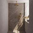 Brauer Gold Edition Regendoucheset inbouw - hoofddouche 30cm - plafondarm - 3 gladde knoppen - handdouche rond 3 standen - PVD - geborsteld goud SW547711