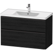 Duravit D-Neo meubelset m. wastafelonderbouwkast m. 2 laden m. softclose 100x20x48cm incl. wastafel zwart eiken mat SW642217