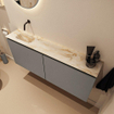 MONDIAZ TURE-DLUX 120cm toiletmeubel Smoke. EDEN wastafel Frappe positie links. Zonder kraangat. SW1103059