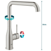 GROHE essence new Keukenkraan - hoog - l uitloop - supersteel geborsteld 0467940